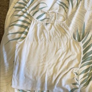 White garage halter top